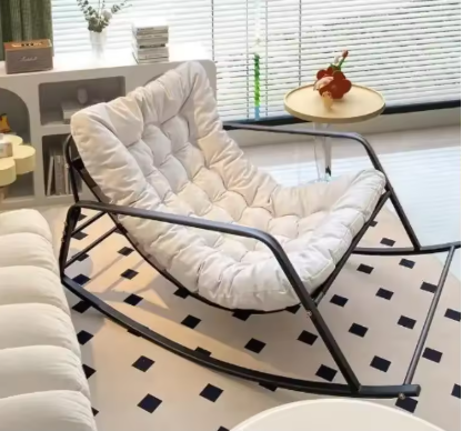 Adjustable Double Rocking Chair for Adults Leisure Chaise Lounge for Balcony and Home Large Folding Rocking Chair