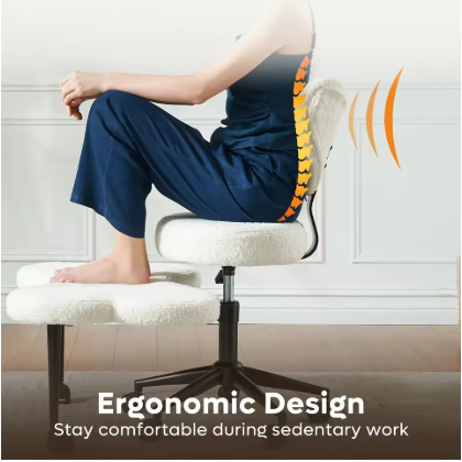 Cross Leg Chair - Meditation Chair with Wheels, ADHD Chair, Height Adjustable Seat, Adjustable Footstool