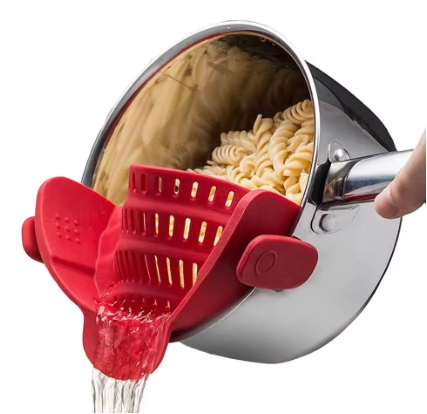 Silicone Kitchen Strainer Clip On Pots and Pans Drain Rack Pasta Noodle Vegetable Fruit Strainer Colander Kitchen Gadgets