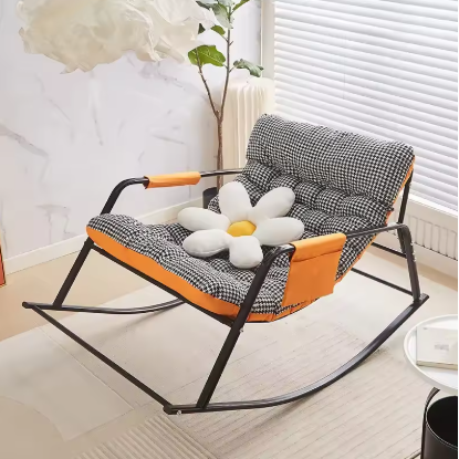 Adjustable Double Rocking Chair for Adults Leisure Chaise Lounge for Balcony and Home Large Folding Rocking Chair