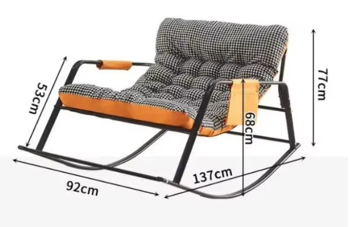Adjustable Double Rocking Chair for Adults Leisure Chaise Lounge for Balcony and Home Large Folding Rocking Chair