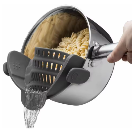 Silicone Kitchen Strainer Clip On Pots and Pans Drain Rack Pasta Noodle Vegetable Fruit Strainer Colander Kitchen Gadgets